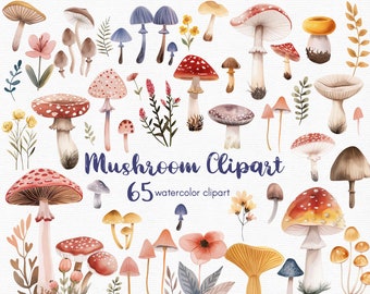 Mushroom Clipart,  magic mushrooms clipart, 65 png files with Transparent Background, Clipart Bundle, INSTANT DOWNLOAD