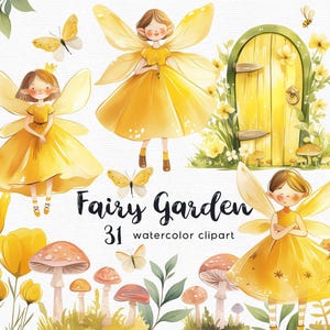 Fairy Garden Clipart, Butterfly Clipart, 31 png files with Transparent Background, INSTANT DOWNLOAD