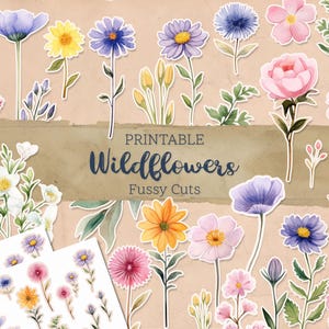 Flowers Fussy Cut Printable Images, Digital Download for Crafts, Scrapbooking, Junk Journal DIY Projects, INSTANT DOWNLOAD