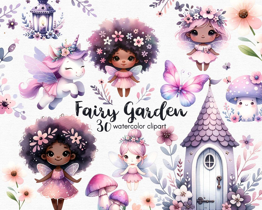 Fairy Garden Clipart Flowers Clipart, 30 Png Files With Transparent ...