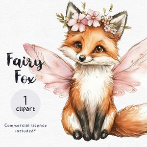 Fichiers png des cliparts féerique renard, jardin féerique Clipart 1 avec un fond transparent, téléchargement immédiat