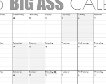 Big Ass 2026 Wall Calendar 4ft wide Arch E