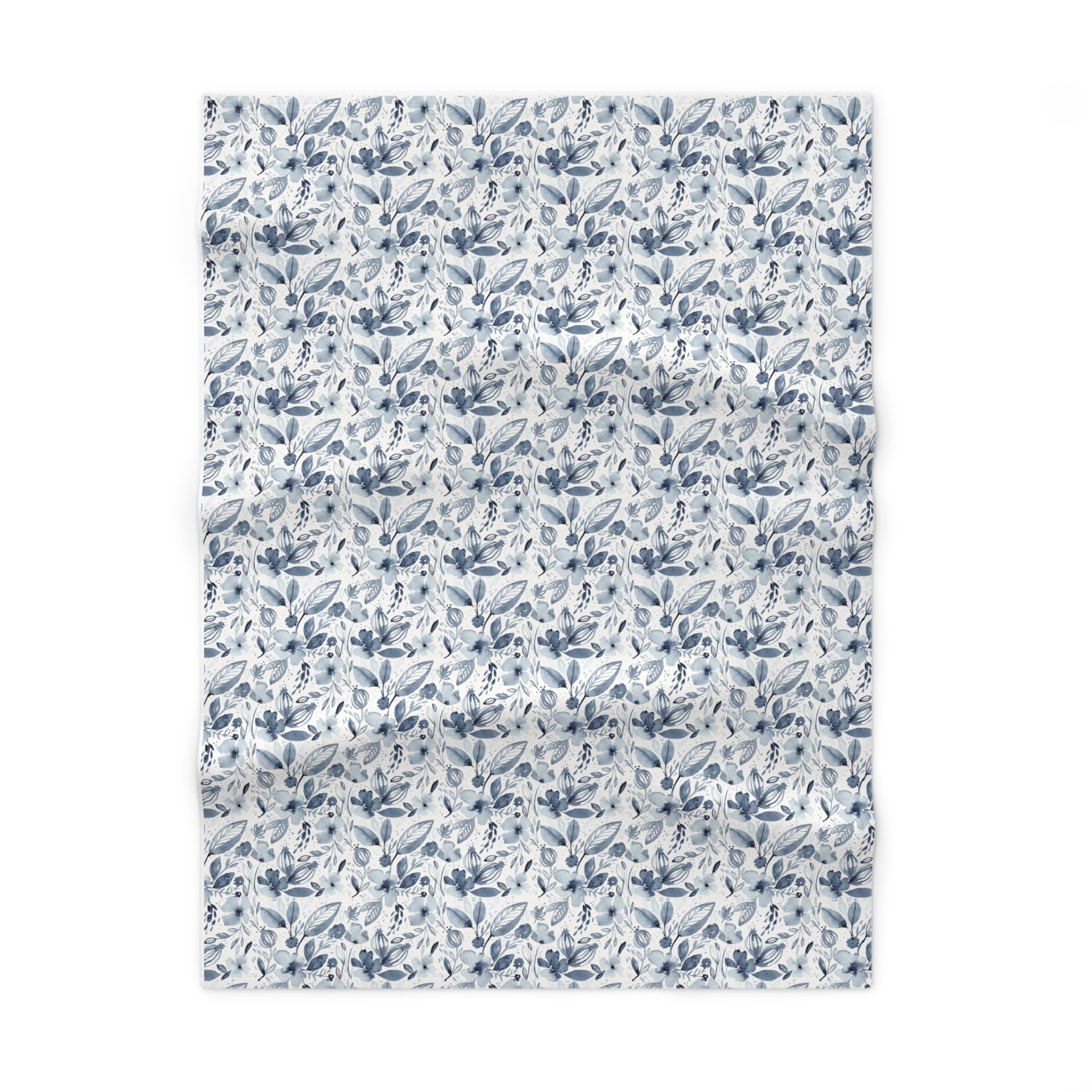 Blue Floral Soft Fleece Baby Blanket Etsy