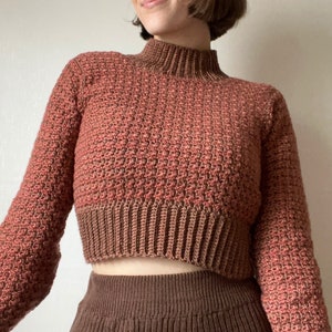 Retro Crochet PDF Pattern (English), Double R Pullover, Made to Measure Cropped Crochet Sweater Pattern, Cropped Crochet Jumper Pattern