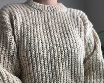 Beginner Crochet Sweater Pattern: Mock Knit Fisherman Style (PDF Download)