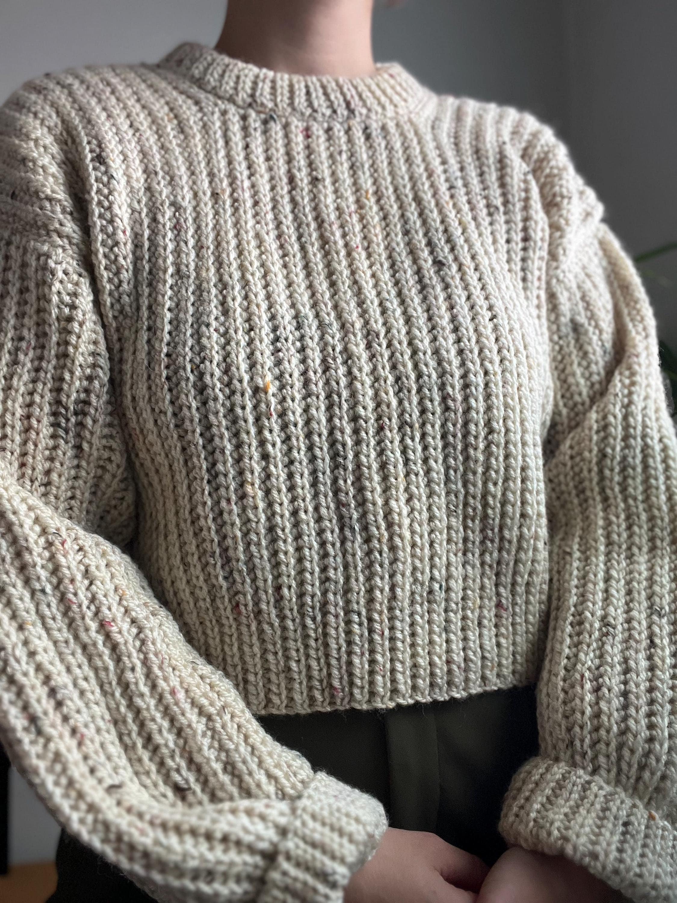 Beginner Mock Knit Fisherman Crochet Sweater PDF (english), Cold 