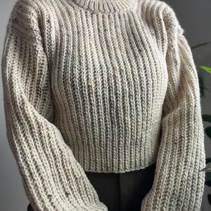 Beginner friendly mock knit fisherman style crochet sweater, size inclusive, includes video tutorials and detailed written instructions