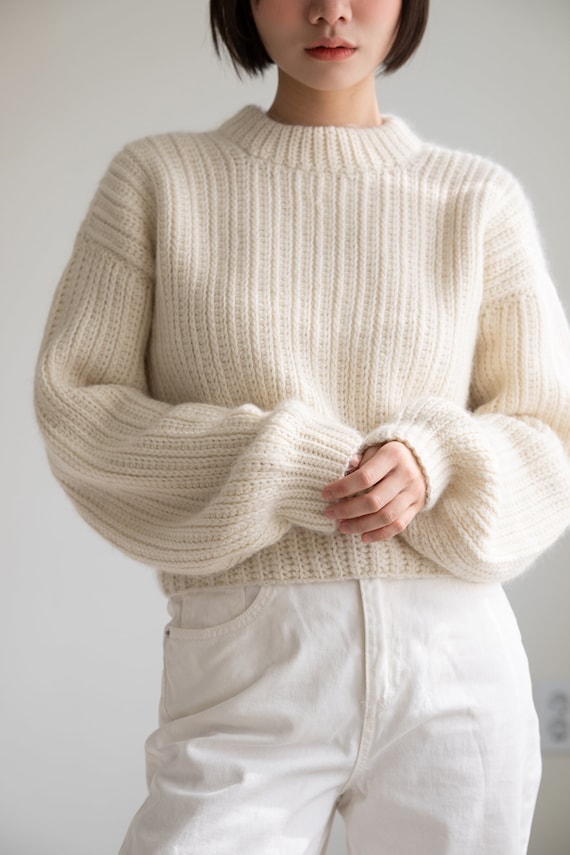 Crochet Sweater Pattern | Knit Look Pullover PDF (English) | Retro Ribbed Jumper |  I'll Pencil You In Sweater