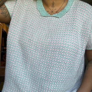 Vintage inspired made-to-measure tunisian crochet summer top pdf, includes video tutorials