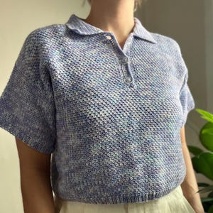 Crochet Polo Top Pattern: Out of Office Tee, Size Inclusive (PDF Pattern)