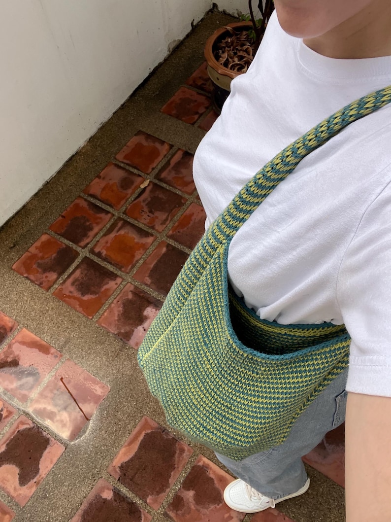 Tunisian Crochet Bag Pattern | Knit Look Tote PDF | Modern Handmade Purse | Beginner Tunisian Project | Everyday Crochet Bag | Not Knit Bag image 6