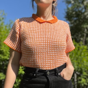 Vintage inspired made-to-measure tunisian crochet summer top pdf, includes video tutorials
