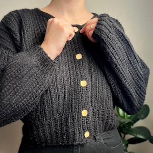Crochet Cardigan Pattern: Vintage Inspired Mock Knit (PDF Pattern, English), Includes Photos