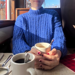 Crochet Sweater Pattern PDF (English)| Chunky Knit Look Pullover | Oversized Mock Neck Jumper | Beginner Crochet Garment | Shipshape Sweater image 7