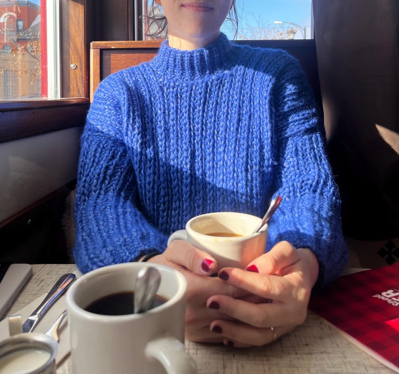 Crochet Sweater Pattern PDF (English)| Chunky Knit Look Pullover | Oversized Mock Neck Jumper | Beginner Crochet Garment | Shipshape Sweater image 7