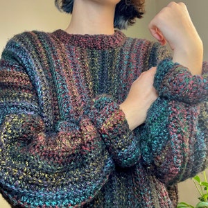 PDF File Crochet Sweater Pattern (English), City Stroll Sweater, Beginner Friendly Easy Chunky Crochet Sweater Pattern, Fake Knit Crochet