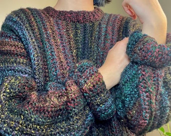 Chunky Crochet Sweater Pattern: Oversized Knit-Look (XS-5X) (PDF Download)