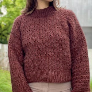 Patrón de crochet tunecino en PDF (inglés): Suéter de azúcar y especias, incluye videotutoriales y fotos