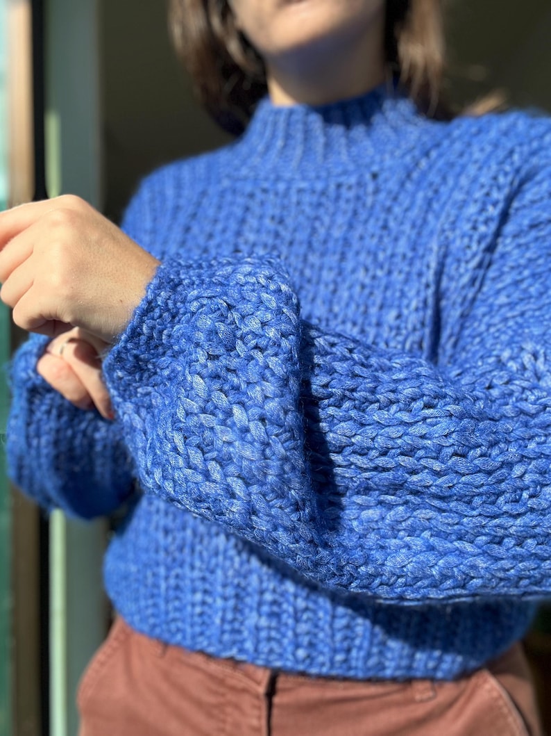 Crochet Sweater Pattern PDF (English)| Chunky Knit Look Pullover | Oversized Mock Neck Jumper | Beginner Crochet Garment | Shipshape Sweater image 5
