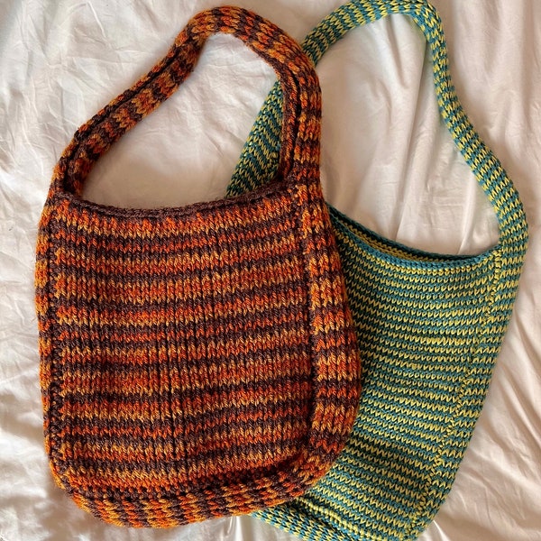 Beginner-Friendly Mock-Knit Tunisian Crochet Bag PDF Pattern (English), Not Knit Bag, Scrap Crochet Bag Pattern, Easy Crochet Bag Pattern