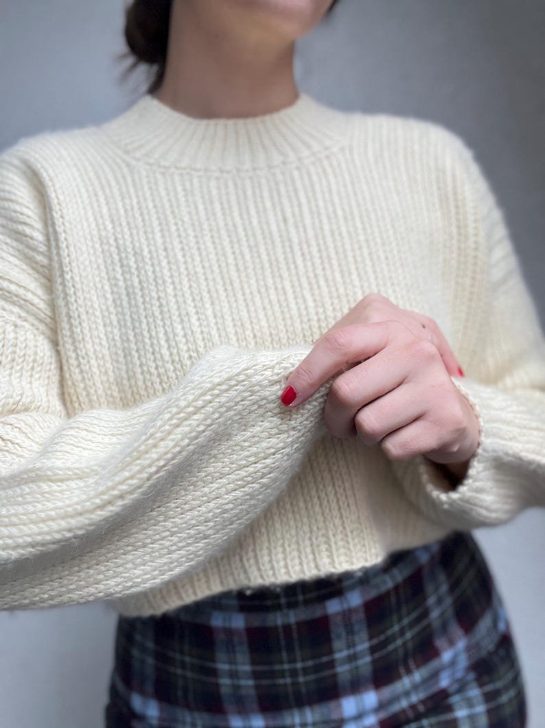 I Smell Snow Crochet Sweater | Mock Knit Ribbed Crochet Jumper (PDF Pattern, English) | Chic Winter Pullover image 8