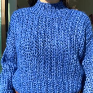 Crochet Sweater Pattern PDF (English)| Chunky Knit Look Pullover | Oversized Mock Neck Jumper | Beginner Crochet Garment | Shipshape Sweater image 6