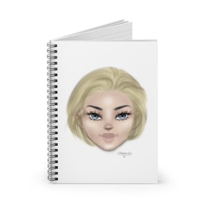 Portrait Notizbuch 20 x 15 cm - Lineal | Tagebuch | Portrait Art Spiralblock | Personalisiertes Geschenk | Tagebuch | digitale Kunst | stilisierte Kunst