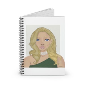 Portrait Notizbuch 20 x 15 cm - Lineal | Tagebuch | Portrait Art Spiralblock | Personalisiertes Geschenk | Tagebuch | digitale Kunst | stilisierte Kunst