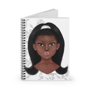 Portrait Notizbuch 20 x 15 cm - Lineal | Tagebuch | Portrait Art Spiralblock | Personalisiertes Geschenk | Tagebuch | digitale Kunst | stilisierte Kunst
