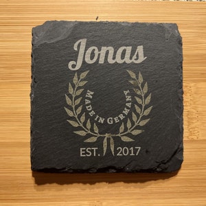 Personalisierte Schiefer Untersetzer, Gastgeschenk Geburtstagsgeschenk