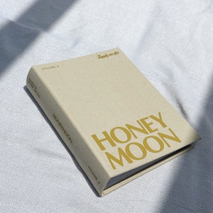 Álbum de fotos de luna de miel de lino