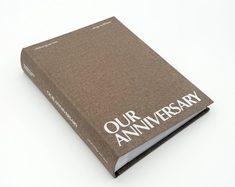 Our Anniversary Photo Album in brown linen