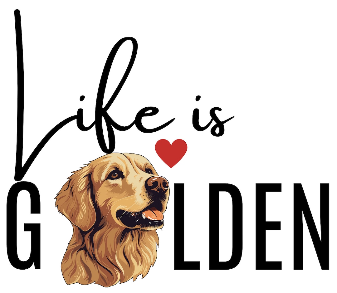 Life is Golden Golden Retriever PNG - Etsy