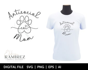 Galen kattdame svg, Kattmamma svg, Kattmamma svg, Kattkontur svg, Katt svg, Pälsmamma svg, Kärlekstass svg, Tasshjärta svg, Tass svg, Husdjur svg