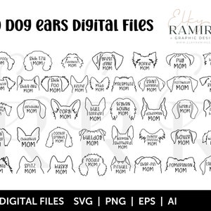dog ears svg bundle, Dog breeds svg, Dog ears svg, Tattoo design svg, Dog ears, rottweiler dog ears svg, dog breeds png, Dog Ear Outline