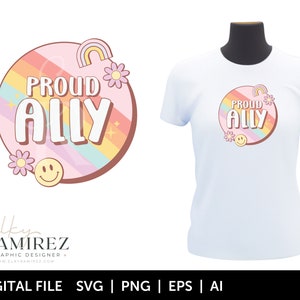 Pride Month Svg, Gay Svg, LGBTQ Svg, Queer Svg, Rainbow Svg, Transgender Svg, Love Svg, Lesbian Svg, Proud Ally Svg, Editable, Ai, Png