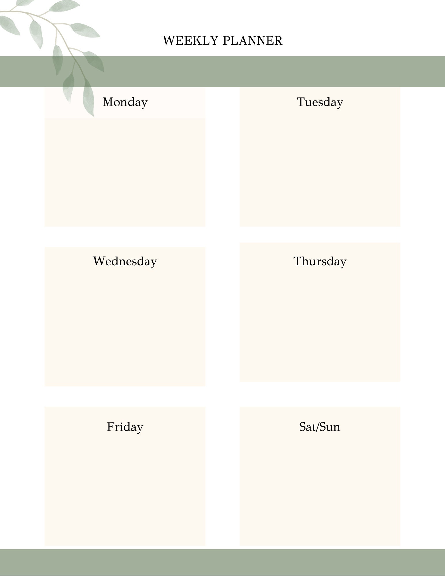 Greenery Inspired Printable Planner - Etsy
