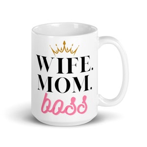 Frau Mama Boss Weiße glänzende Tasse