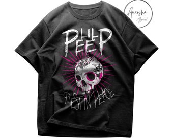Maglietta grafica Lil Peep, design teschio