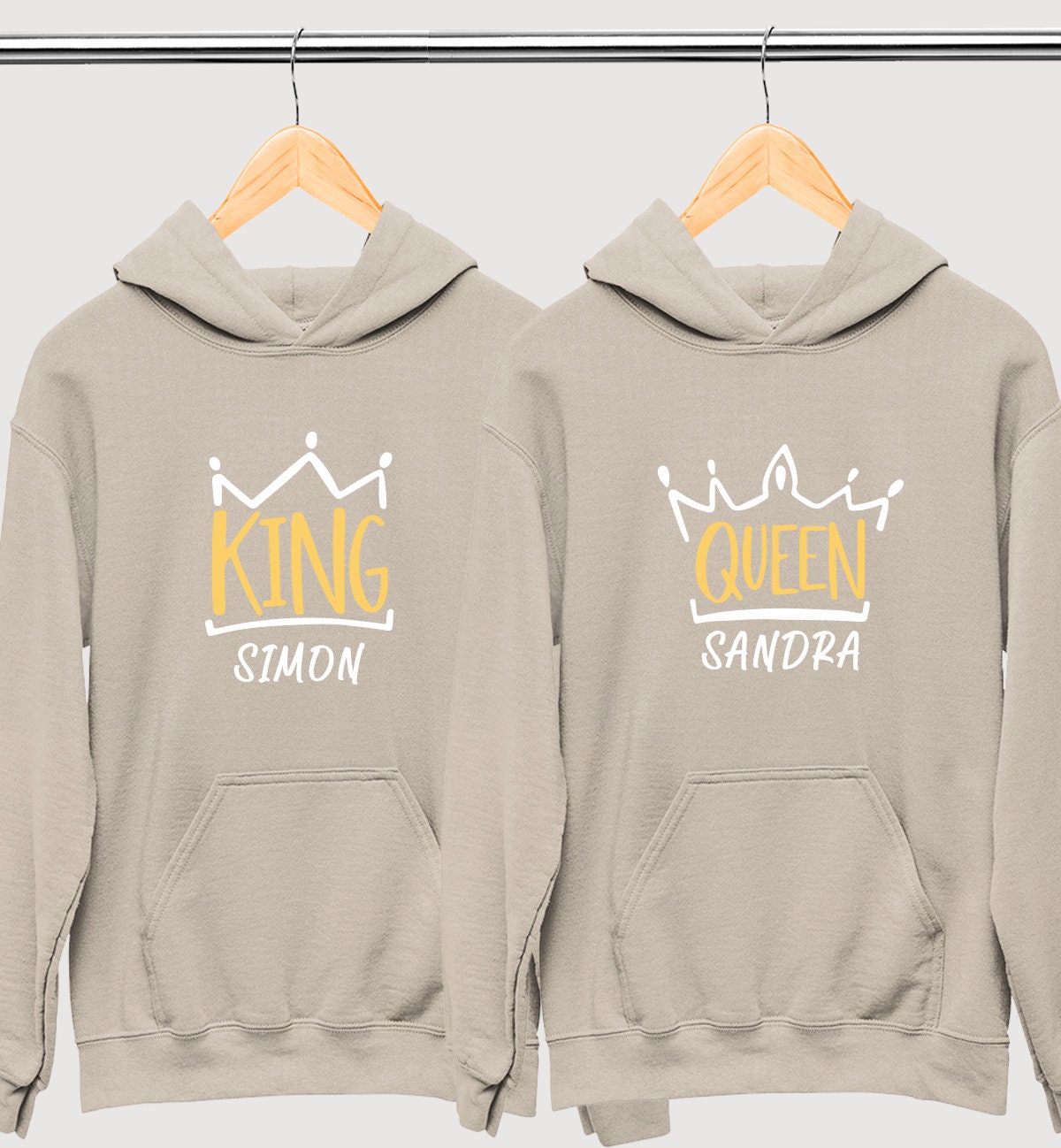 King and Queen Shirts Set of 2 Couple Hoodie Partner Sweater - Etsy