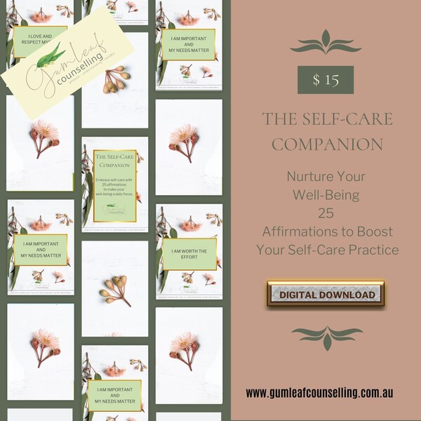 Self-Care Companion, Affirmation Cards to Embrace Daily Well-Being, Mental health, Australian Flora, Self-Care Focus,