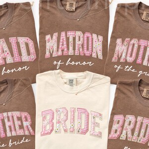 Comfort Colors® Brautparty-Shirt, Brautjungfer Vorschlag Geschenke, Faux Patchwork Passendes Hochzeit T-Shirt, Trauzeugin Junggesellinnenabschied Outfit