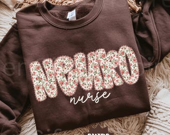 Neuro Nurse Sweatshirt Floral Neuro Intensive Care Unit Crewneck Neurological ICU Team New Graduates Gifts Coworker Appreciation Healthcare