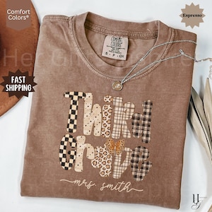 Leopard Third Grade Teacher Comfort Color Shirts, Last Name Teacher Tee, Polka Dot 3rd Grade Teacher T-shirt, New Teacher Gifts From Student