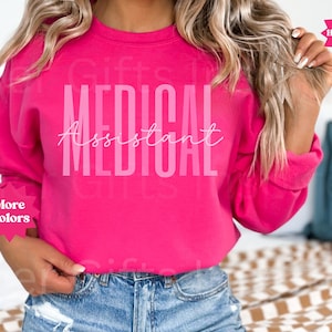 Pink Fall Medical Assistant Sweatshirt Clinical Assistant Shirt MA Sweater Nurse Appreciation CMA Graduation Gifts Coworker Gift Nurse Week