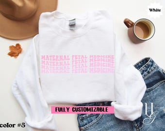 Camiseta MFM, ecografista de medicina materno-fetal, cuello redondo, regalos para nuevos médicos, regalo de agradecimiento para enfermeras, graduados de enfermería, cumpleaños de compañeros de trabajo