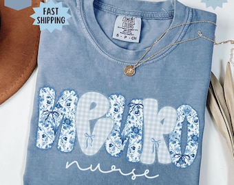 Neuro Nurse Comfort Colors® Shirt Toile Neuro Intensive Care Unit Crewneck Neurological ICU Team Graduation Gifts Cute RN Appreciation Gift