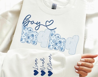 Sudadera personalizada para mamá con nombre de niño, regalo para el Día de la Madre de mi esposo, anuncio de bebé, suéter personalizado para mamá primeriza.