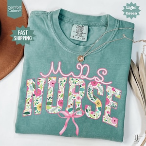 MDS Nurse Comfort Colors® Shirts Minimum Data Set Nurse Christmas Gifts MDS Coordinator Coquette Bow Tee Cute RN Gifts New Nursing Grads Lpn