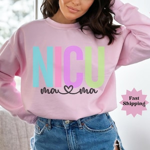 NICU Mom Sweatshirt Nicu Mama Gifts Custom Preemie Awareness Mom First Time Mom Gifts Expectant Parent Pregnancy Reveal Baby Shower Outfit